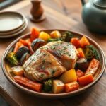 One-Pan Garlic Butter Chicken with Roasted Vegetables