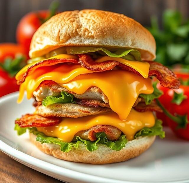 Cheesy Chicken Bacon Sandwich