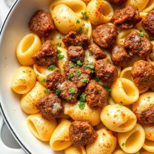 Cajun Steak Bites & Cheesy Garlic Shells Skillet Recipe