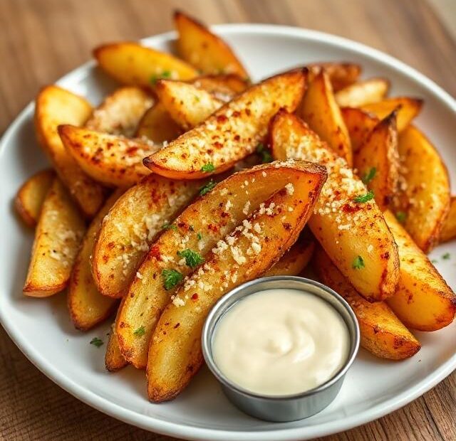 Baked Garlic Parmesan Potato Wedges