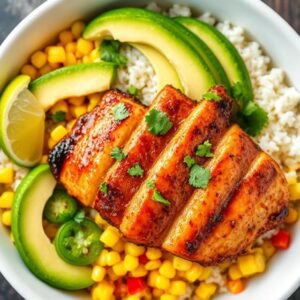 Honey Chipotle Chicken Bowls with Corn Salsa Recipe