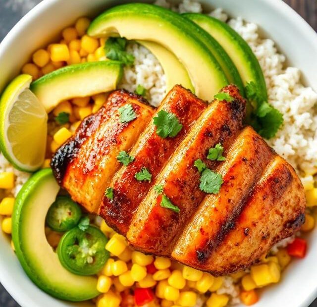 Honey Chipotle Chicken Bowls with Corn Salsa Recipe