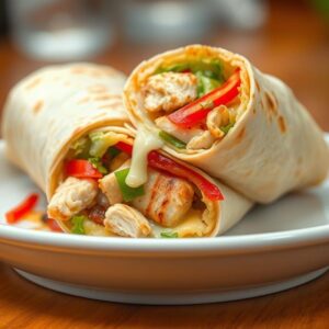 Cheesy Garlic Chicken Wraps Recipe