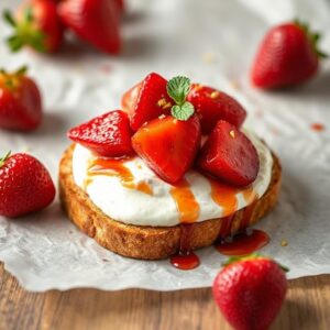 Roasted Strawberry Whipped Ricotta Toast Recipe