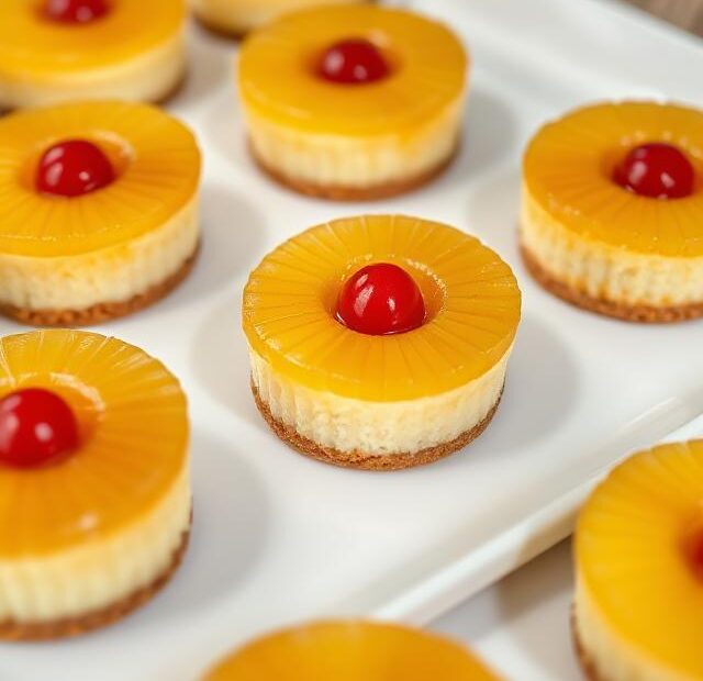 The Best Recipe for Mini Pineapple Upside-down Cheesecakes