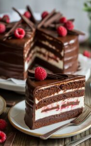 Decadent Chocolate Cake with Cream Cheese Filling