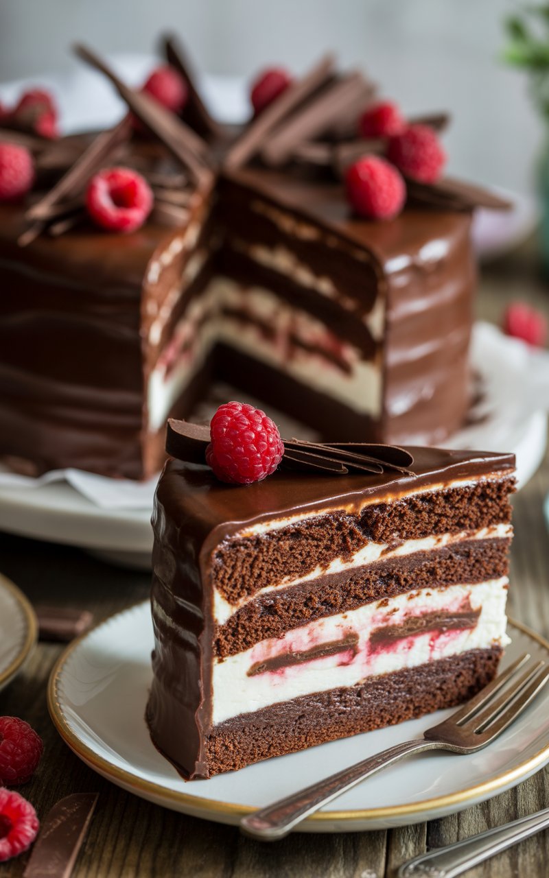 Decadent Chocolate Cake with Cream Cheese Filling