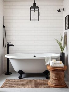 Freestanding Tub with Industrial Touches