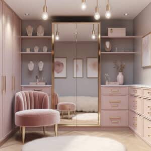 Elegant Closet with Blush & Gold Accents