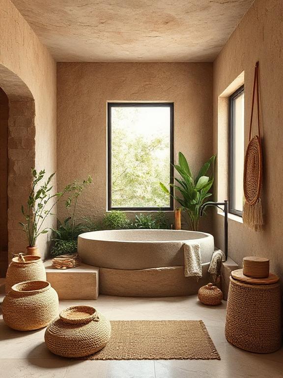 3 Earthy Bathroom with Natural Textures Inspirations