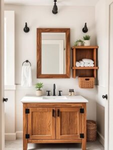Rustic Wood Accents with Modern Fixtures