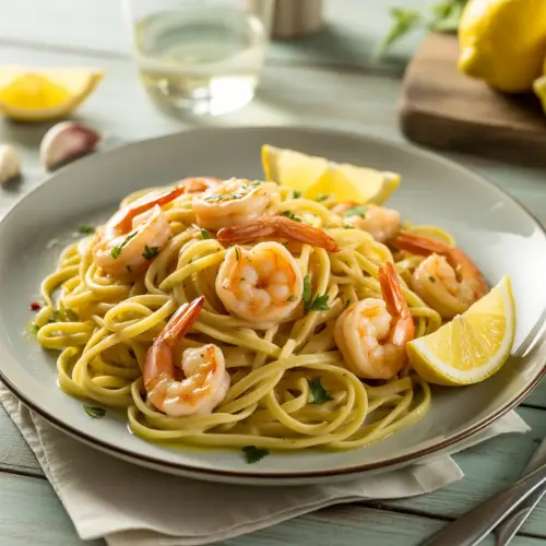 Light & Fresh Lemon Garlic Shrimp Pasta