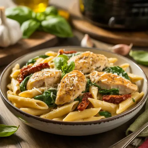 One-Pot Tuscan Chicken Pasta Dinner