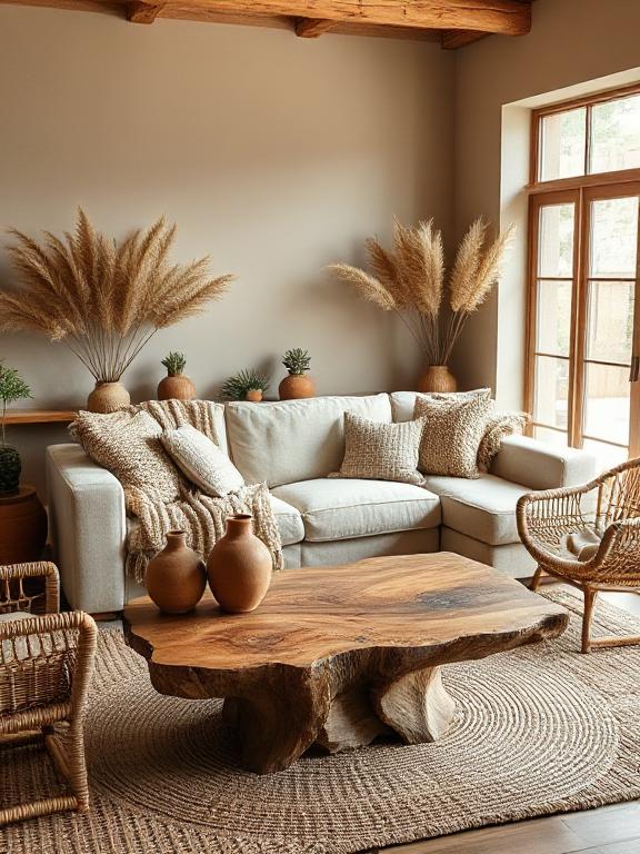 Unique Earthy Living Room with Natural Textures Inspirations