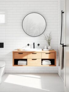 Classic White & Wood Contrast
