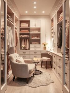 Closet with Vanity and Lounge Corner