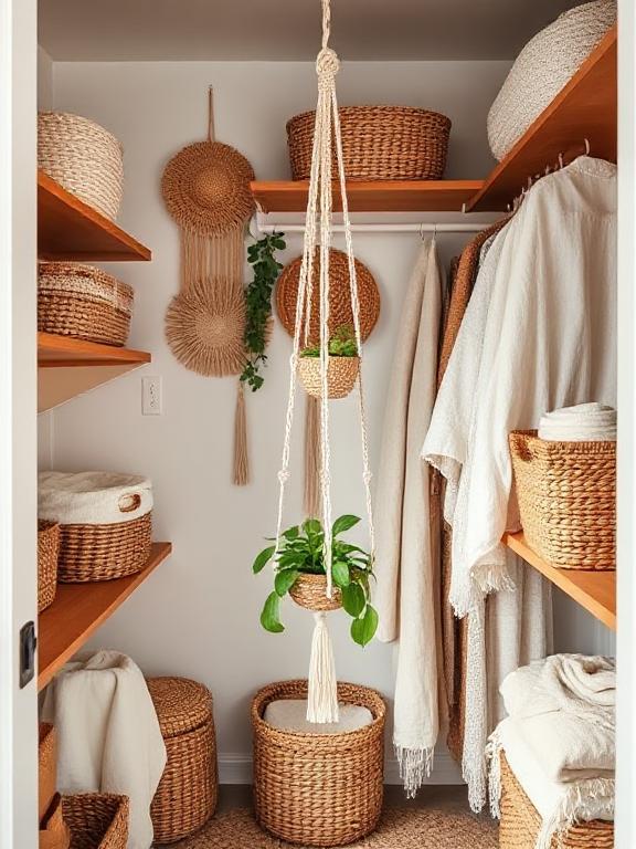Macramé Accents and Woven Baskets
